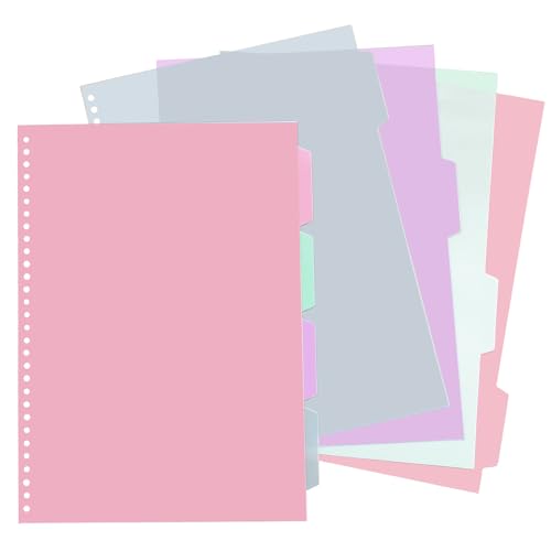 DY.2ten A4 Binder Dividers for 30 Ring Binder 1/4 Cut Tabs Insertable Notebook Planner Tab30 Hole8 Sturdy Plastic Index for School Office Home 2 Sets Colorful