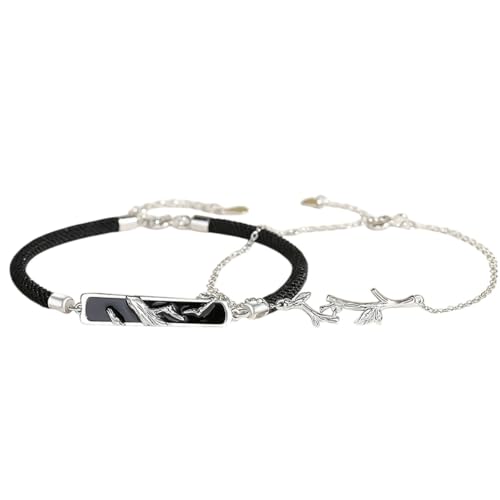 Silver couple bracelet 925 sterling pour femme tendance