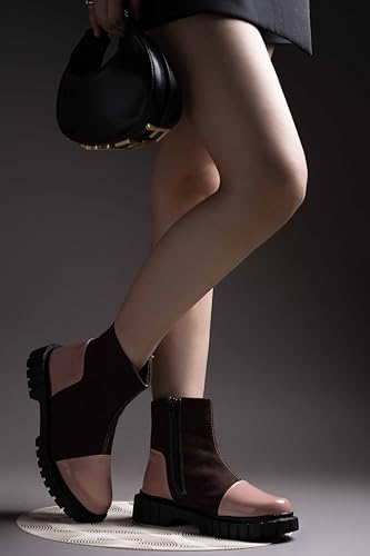 Image of Creattoes Slip-On Zipper Boots for Women & Girls - Trendy, Comfortable, and Easy to Style | CR105