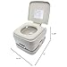Camco 2.6-Gallon Portable Toilet - Features Detachable Holding Tank w/Sealing Slide Valve & Bellow-Type Flush - Easy Transport w/Compact Lightweight Design & Carry Handle - Gray (41531)