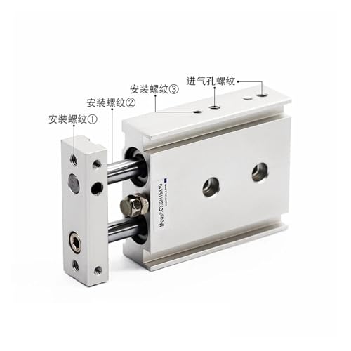 Vérin pneumatique CXSM10-40 double tige 10mm course 40mm double effet