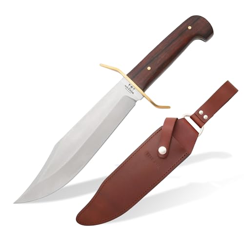 Bear & Son Cutlery CB00 Cocobola Gold Rush Bowie with Leather Sheath Knife