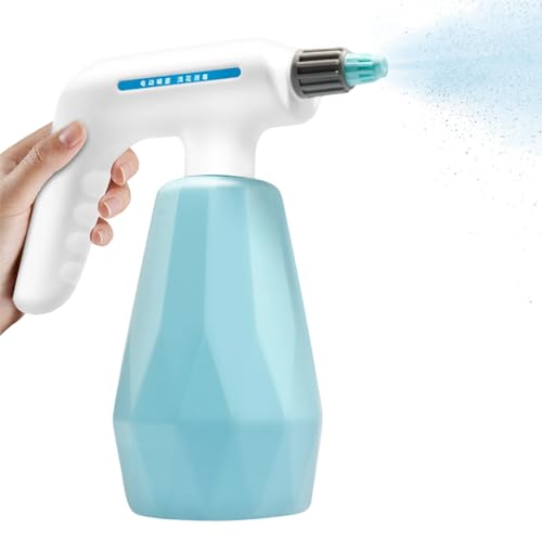 Pulverizador de agua eléctrico, boquilla ajustable de 1,2 L, botella de spray eléctrica, para limpieza de ventanas, humidificación, césped, patio, porche, refrigeración de mascotas, familiares y