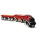 Battery Operated Cargo Train for Wooden Train Track Set Toys for Toddlers 3 4 5 Year Old Boys Kids Magnetic Couplings Construction site Fram Harbor Vehicle (Without Battery)