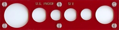 Capital Plastic 7.5 x 2 Acrylic panel screw together holder U.S. Proof Set 6-Coin Holder 1c-Silver Eagle - Red