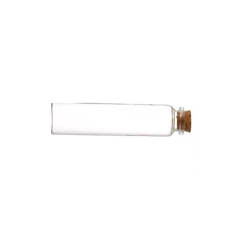 Loacea Glass Vial 10pcs 22mm Mini Glass Bottles, 5ml-30ml Shape-Stable Corks and Message for Wedding Present(20ml*80mm)