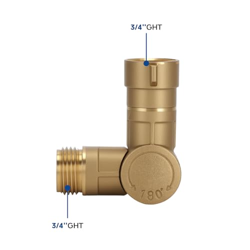 Image of MEASUREMAN 180 & 360 Brass Swivel Connector, Heavy-Duty Anti-Kink Hose Adapter for Faucets, Taps, Sinks, Washing Machines & RVs (Improved Design)