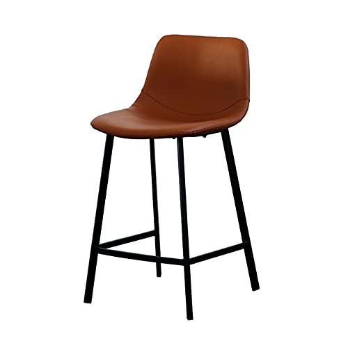 Tabourets de bar en cuir marron 65 cm pour un coin repas chic