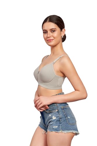 Image of Bralux Full Coverage Bra for Women Daily Use | Non-Padded Non-Wired Bra| Sweat Absorbent Seamless Bra | Replaceable Back Strap with Twin Hook Adjuster - 7002 Available in C & D Cup