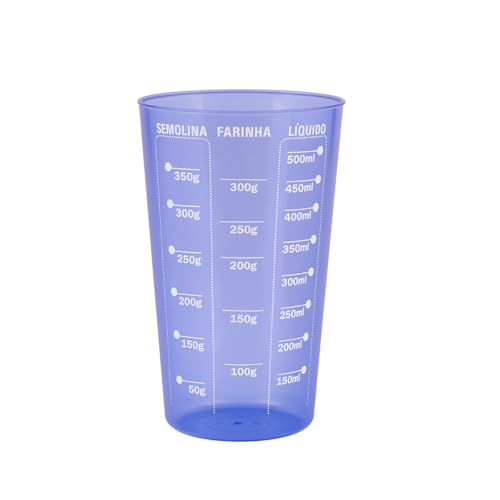 Copo Medidor Graduado para Líquidos e Secos, 500ml, com Marcações...