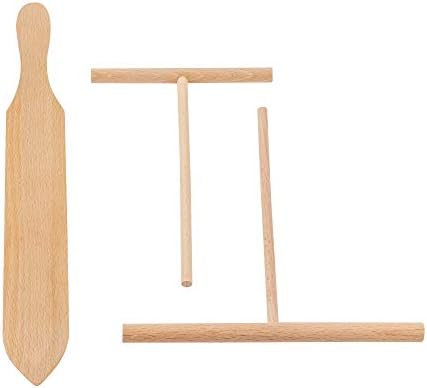 BICB Beechwood Crepe Spreader and Spatula - 3 Piece Set (7.9-inch and 5.5-inch Spreader and 14-inch Spatula)