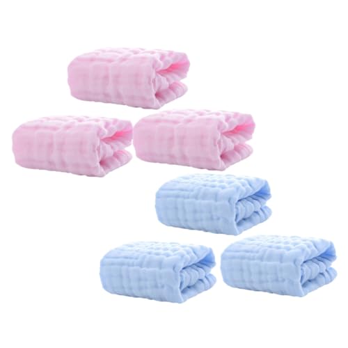 Kisangel 6-Pack Baby Muslin Washcloths Absorbent Burp Cloths for Infants Soft Cotton Towels for Newborns for Drool and Messy Feedings