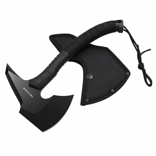 Tac-Force Tomahawk Axe 11.7 Inches Cord Wrapped Nylon Fiber Handle with Sheath TF-3AXEBK