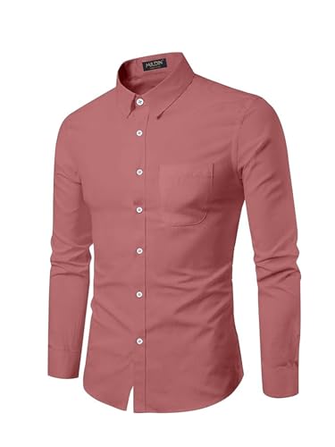 Image of MILDIN Men's Pure Cotton Striped Printed Shirt with Spread Collared Neck Full Sleeve Curved Hemline Button Closure and Regular Fit | Shirt for Man