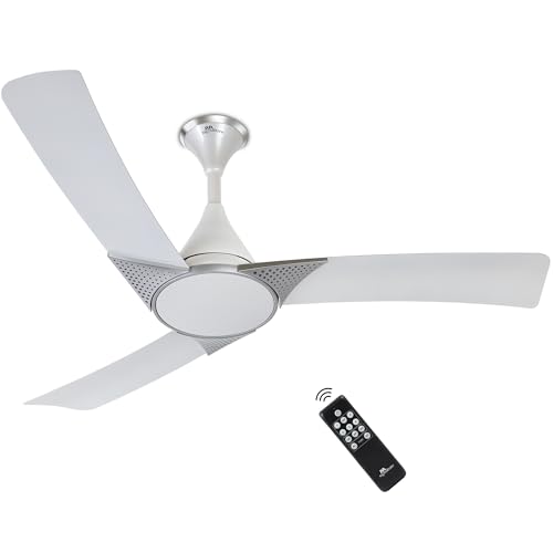 RR Signature Raptor 1200mm BLDC Designer Ceiling Fan | 350 RPM, 32W Low Power | 60% Energy Saving | Reverse Rotation | 4 Smart Modes | High Airflow | Low Noise | 2-Year Warranty [SPARKLE WHITE]
