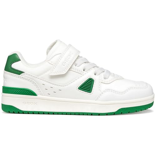 Geox J Washiba Boy A, Zapatillas, Blanco y Verde, 38 EU