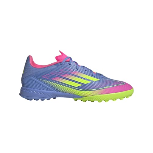 Adidas, Unisex, F50 League Turf Soccer Cleats, Blue Fusion/Lucid Lemon/Lucid Pink, Mens 6.5, Womens 7.5, Medium by adidas - Used condition - Image 2