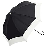 中谷 Natural Basic 晴雨兼用長傘 UVバイカラー ブラック 【914-050】 ジャンプ 親骨サイズ:58cm ブラックコーティング加工