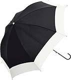 中谷 Natural Basic 晴雨兼用長傘 UVバイカラー ブラック 【914-050】 ジャンプ 親骨サイズ:58cm ブラックコーティング加工