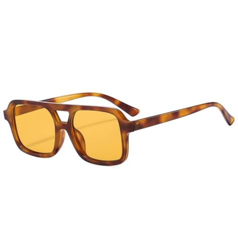 Vintage Square 70s Aviator Sunglasses for Women Men Classic Retro Flat Frame Rectangle Sunglasses