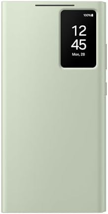 SAMSUNG Galaxy S24 Ultra S-View Wallet Phone Case, Protective Cover with Smart Small Screen View, Finger Tap Control, Slim Design, Card Holder Pocket, US Version, EF-ZS928CGEGUS, Light Green