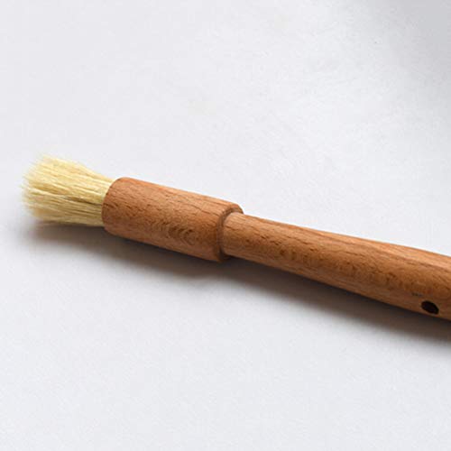 BESTONZON Pincel de pastelaria com pincel de cerdas de javali, alça de madeira Basting BBQ Escova de