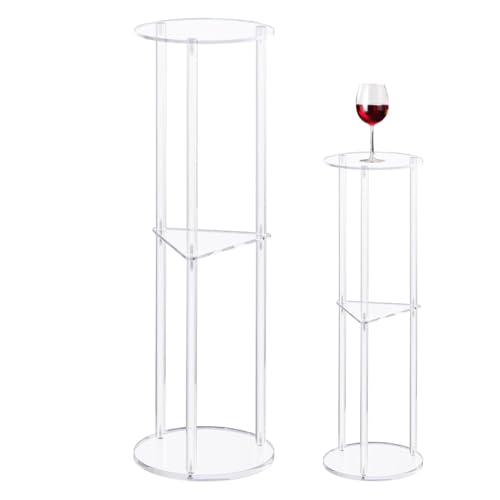 Mesa auxiliar acrílica de niveles, mesas auxiliares redondas modernas y transparentes para espacios pequeños, mesa multiacrílica, elegante mesa auxiliar de acrílico para dormitorio, mesa auxiliar