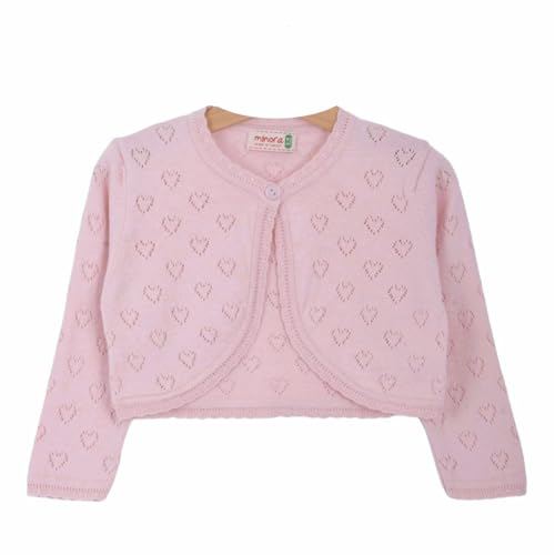 Image of Minora Long Sleeve Bolero, Girls' Knit Cardigan Shrug with One-Button Closure, Baby /Child Cotton Childrens Bolero, Sweater