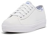 Keds Women's TRIPLE KICK LEATHER Sneaker, White, 5 UK