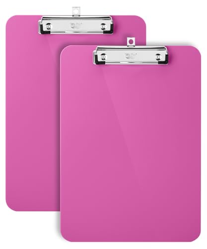 Porte-blocs en plastique fuchsia pour prendre des notes partout