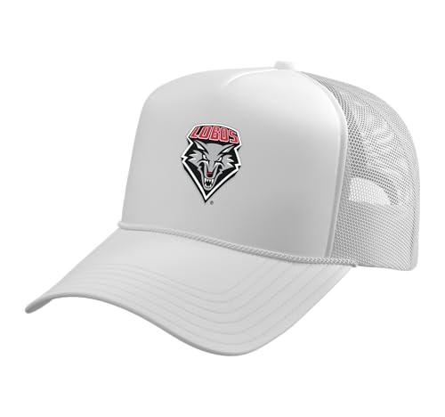 University of New Mexico Lobos UNM20 Trucker Hat with Adjustable Mesh Back, White