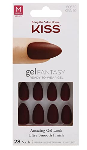 Kiss Nails GEL FANTASY- Medium Design Nails w/Adhesive Tabs & Glue (KGN10-WHATEVER)