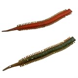 HEIBTENY 100 unidades de doble color arena de simulación de gusanos de seda, señuelos de pesca, gusanos de seda (85 mm, 0,9 g C)