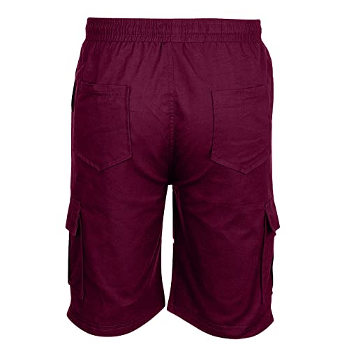 Men Cargo Shorts, Wideleg Fall Gown Mini Slacks Male Pop Solid Light Drawstring Slacks Comfy Cozy Split Slacks Men Red #TOP5