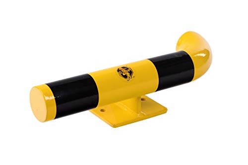 Crash Stop 80-500WLA Stahl Verzinkt Wandschutz mit Ecken 90° Links Außen, Gelb/Schwarz, 76mm Durchmesser, 500mm Länge