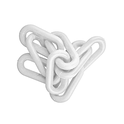 Bisupply White Plastic Chain Links - 125Ft X 2In Plastic Barrier Chain For Safety Crowd Control Or Plastic Links Halloween Decor Chains For Costumes #TOP6