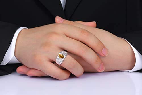 Image of Rylos Men's Rings Designer Nugget Ring: Oval 9X7MM Gemstone & Sparkling Diamonds - Color Stone Birthstone Rings for Men, Sterling Silver Rings in Sizes 8-13. Mens Jewelry