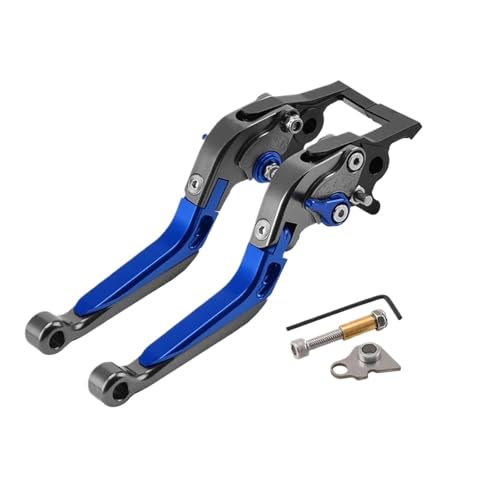Levier d'embrayage de frein moto X pliables avec blocage de stationnement Titanium-Blue-T