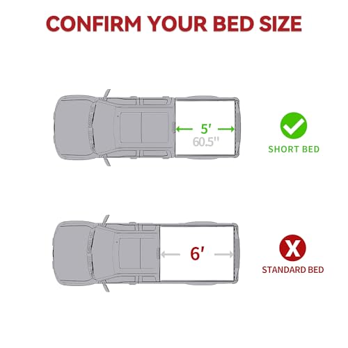 Image of YITAMOTOR Low-Profile Hard Tri-Fold Truck Bed Tonneau Cover Compatible with Ford Ranger 2024 2025 2026, 5 ft Bed