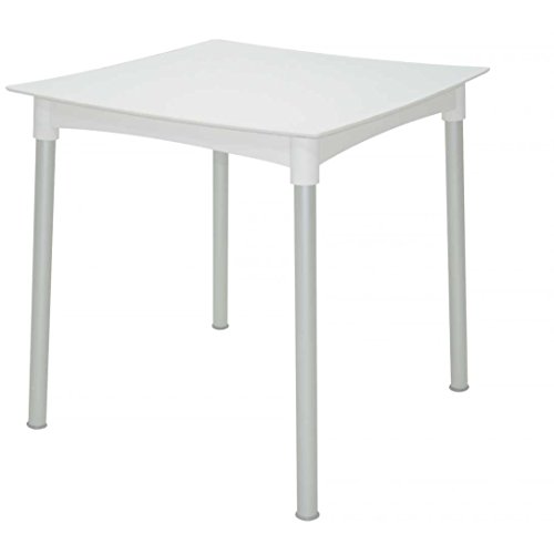 Mesa Tramontina Diana Summa em Polipropileno Branco com Pernas de Alumínio Anodizado