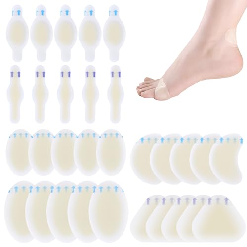 Ainelure 30 PCS Blister Plasters for Feet - Hydrocolloid Gel Blister Plasters Heel Blister Prevention Patches for Heel Foot Patches