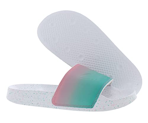 Adidas Originals Adilette Lite Sneaker, (White/Light Pink/Mint Rush, 5 US Unisex Big Kid)2