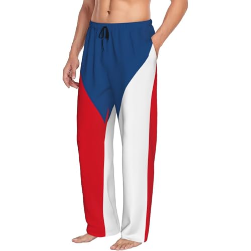 Flag of the Czech Republic print Pajama Pants Ultra Lightweight Pjs Bottoms Sleepwear Pants with Pocket Drawstring2