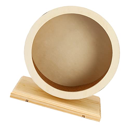 SUPVOX 1Pc Wooden Mute Hamster Running Wheel for Pets Silent Exercise Wheel for Hamsters Chinchillas Other Present for