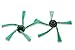 Produktbild vhbw 2X Seitenbürste kompatibel mit Vorwerk Kobold VR-200, VR200 Saugroboter - Reinigungsbürsten Set, schwarz/grün