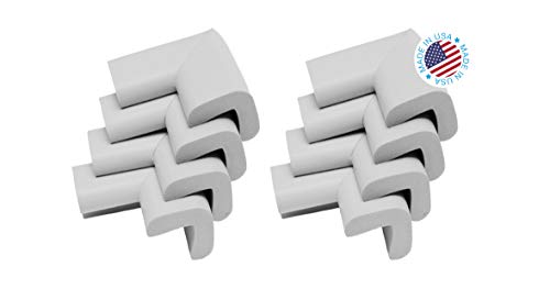 Image of Kidkusion Corner Cushions, Off White - 8 Pack | Foam Safety; Table Protector; Furniture Safety; Edge Guard
