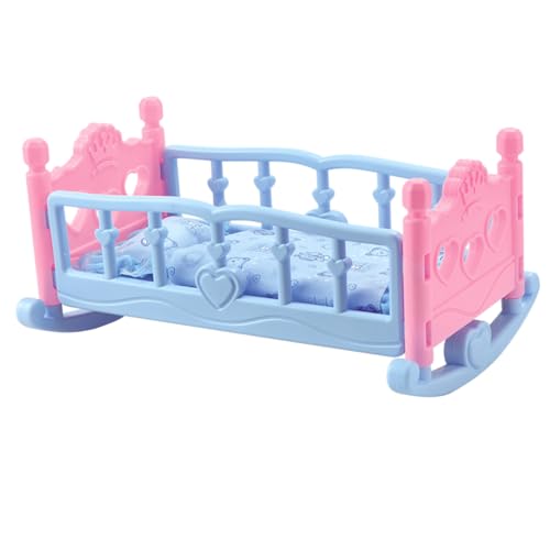 Cuna de Muñecas para Niñas Juguete de Princesa para rol Casa de Muñecas Accesorios Decorativos para Habitación Infantil
