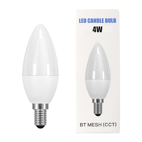 ASPIRE UK WiFi Smart E12 LED Bulb 110V– Dimmable, 320 Lumens, Warm & Cool White, Bluetooth 4.0, App & Voice Control, Timer Mode – Compatible with iOS & Android