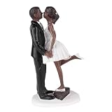 Mobestech Figura para Decoración Tarta Boda Muñecos Resina Románticos Novios Accesorio Estable para Pastel y Centro de Mesa Bodas