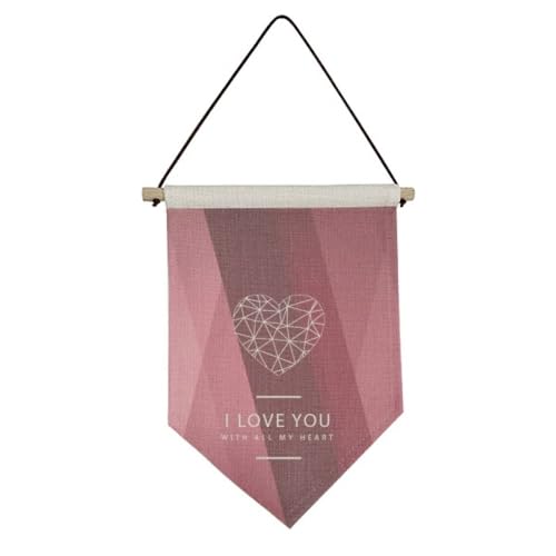 Drapeau Saint-Valentin vin rouge toile suspendre déco murale fête